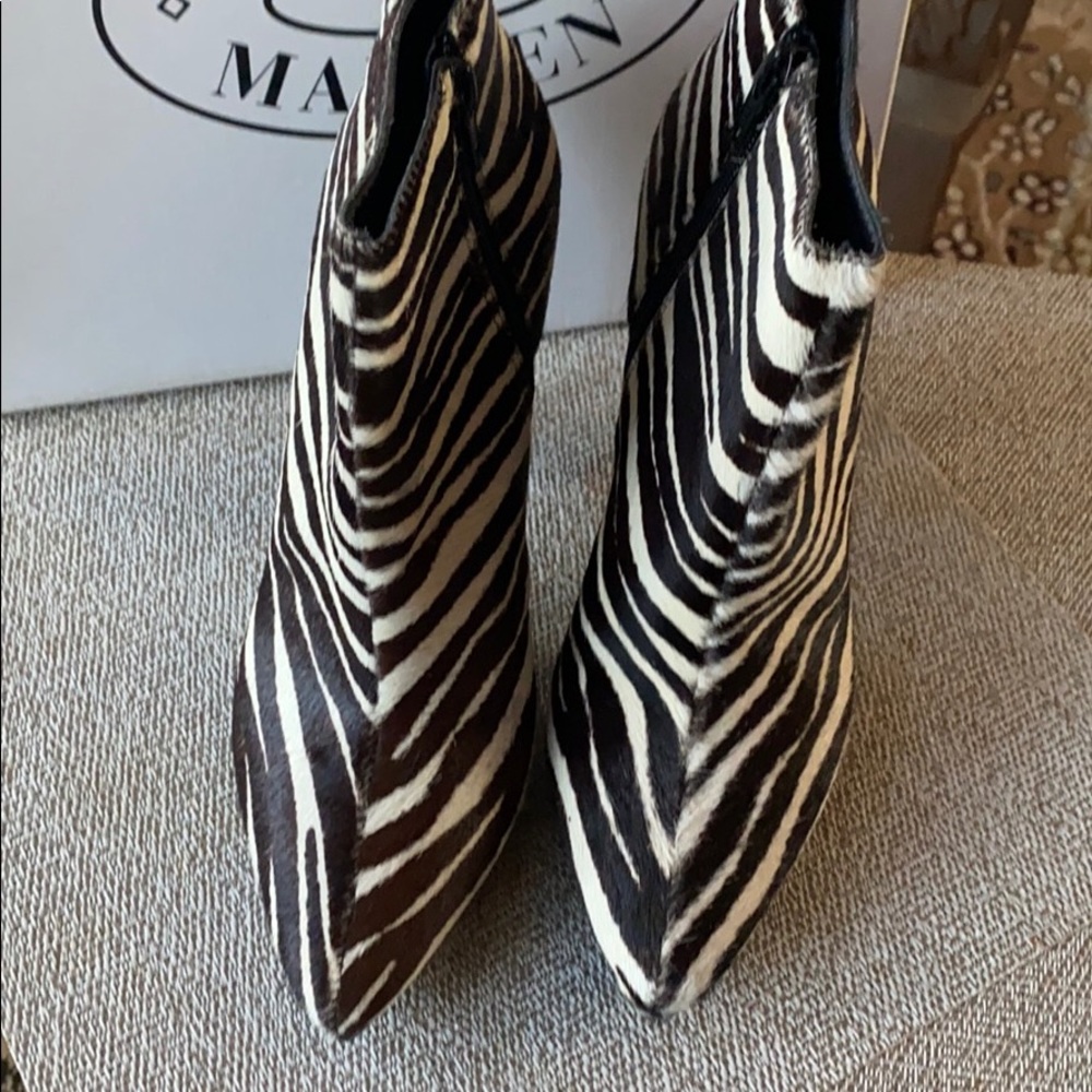 Steven madden zebra leather booties
